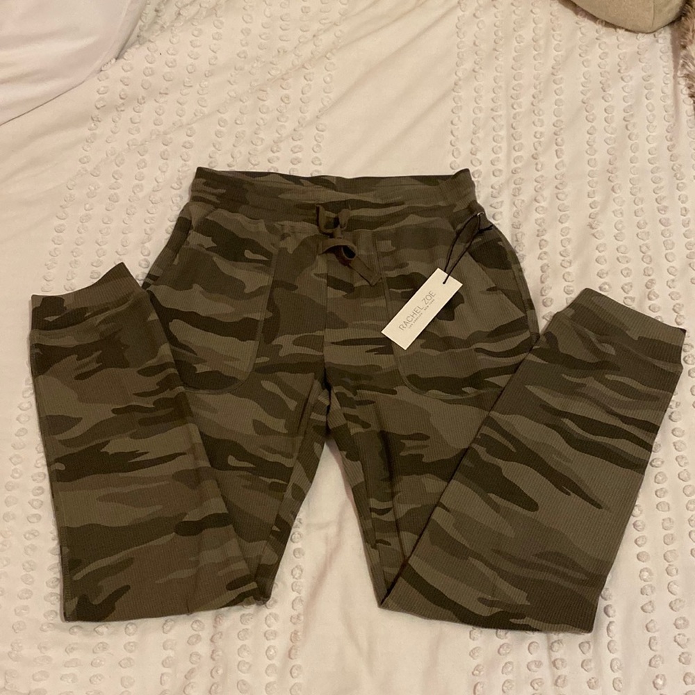 Never worn, brand new camo print joggers